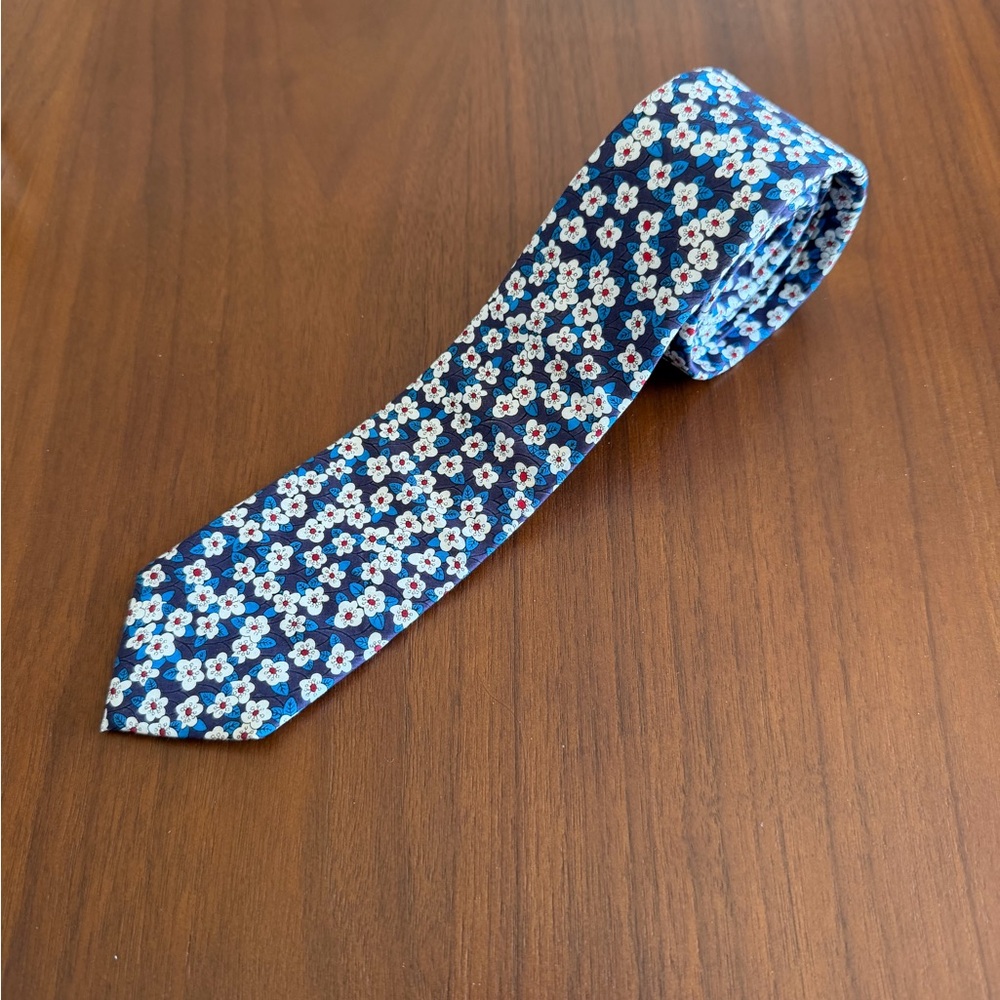Grahame G Fowler floral print cotton tie